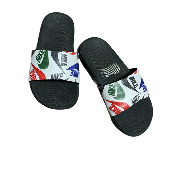 multicolor nike slides